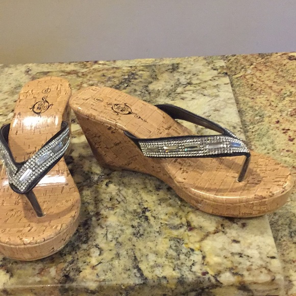 Sole Mates Shoes - NWOT Rhinestone platform sandals with cork design